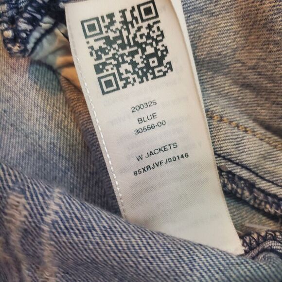 TRUE RELIGION Jeans Denim Jacket Womens Medium Distressed Grunge Boxy oversized - Picture 9 of 13